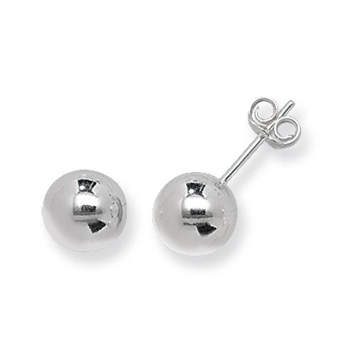 Silver 8mm Ball Stud Earrings (G5512)