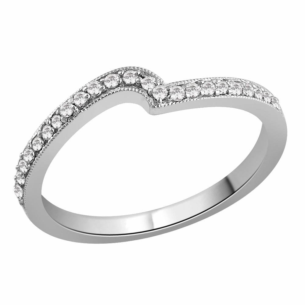 9ct Brilliant Cut Millgrain Shaped Wedding Ring (B0005)