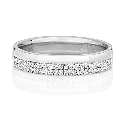 9ct Brilliant Cut Micro Set Wedding Ring (Rd726)