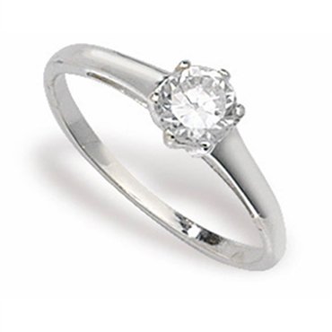 Silver Cubic Zirconia Solitaire Ring (Sr133b)