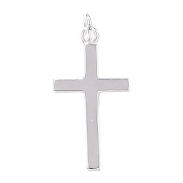 Silver Plain Polished Cross (G6892)