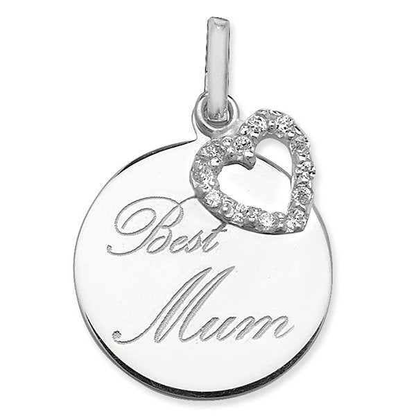Silver Best Mum Pendant (Sp668b)