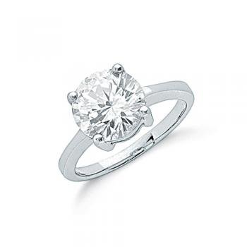 1 Ct AAA Cubic Zirconia Silver Plated Solitaire Engagement Ring – 6 Prong – RS23