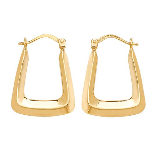 9ct Gold Square Creole Earrings (Er550n)