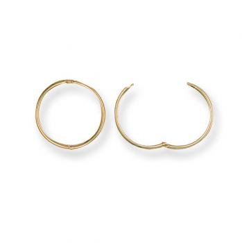9ct Gold Plain Hinged Sleeper Earrings (Es145)