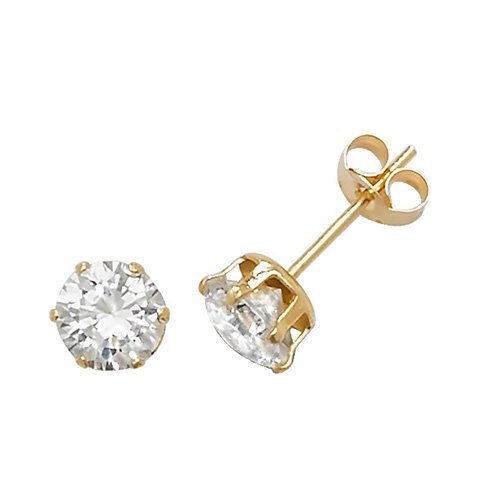 9ct Gold Cubic Zirconia Stud Earrings (Es213)