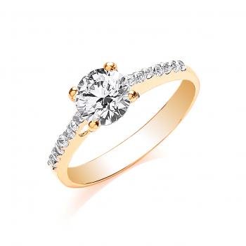 9ct Yellow Gold C/Z Ring (Rn872)