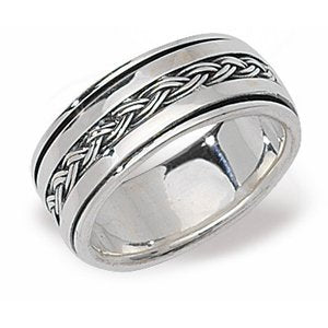 Silver Celtic Spinning Centre Ring (Sr166b)
