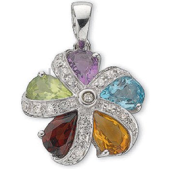 Multi Stone & Diamond Pendant