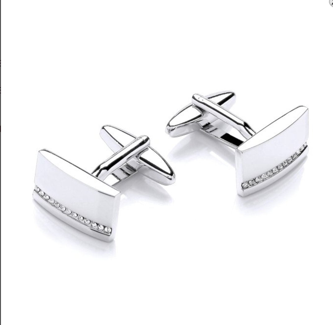 Crystal Set Gents Cufflinks