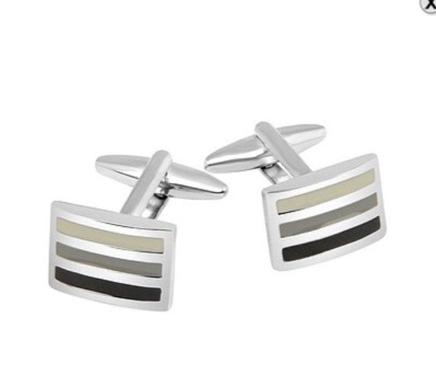 Enamel Striped Gents Cufflinks