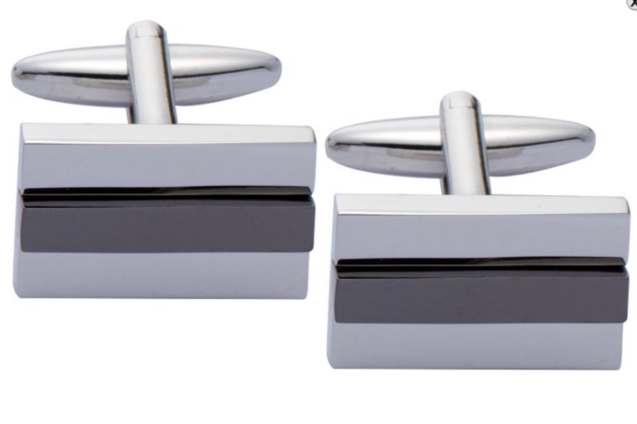 Two Tone Gunmetal Gents Cufflinks