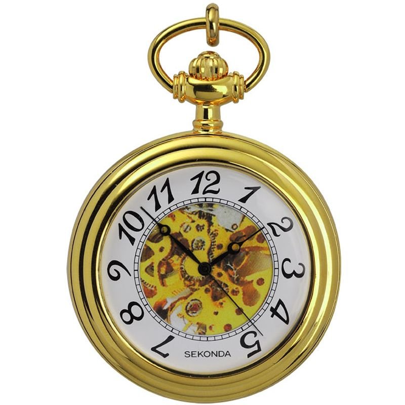 (1110) Sekonda Gold Plated Mechanical Gents Pocket watch