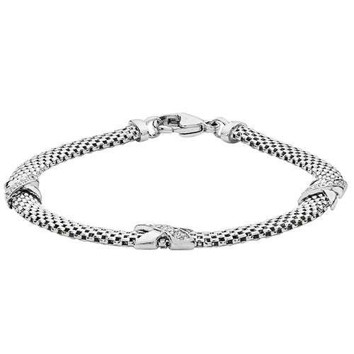 Silver Kiss C/Z Bracelet (G3198b)
