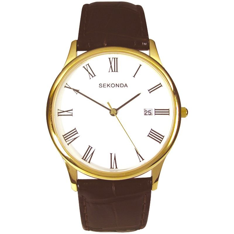 (1010) Sekonda Brown Leather Gents Watch