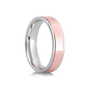 Argentium & 9ct Rose Gold 6mm Wedding Ring