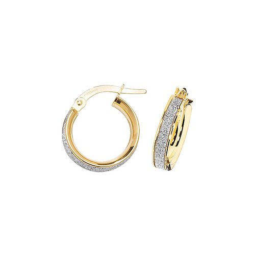 9ct Gold Swarovski Crystal Creole Earrings (Er1023-10)