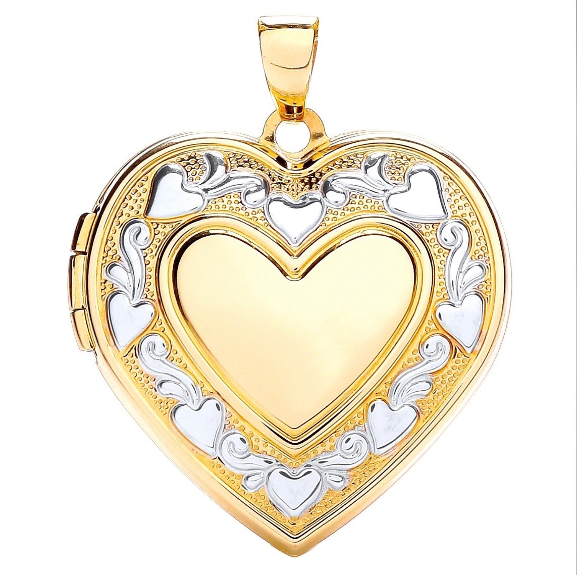 9ct Yellow & White Gold Heart Locket
