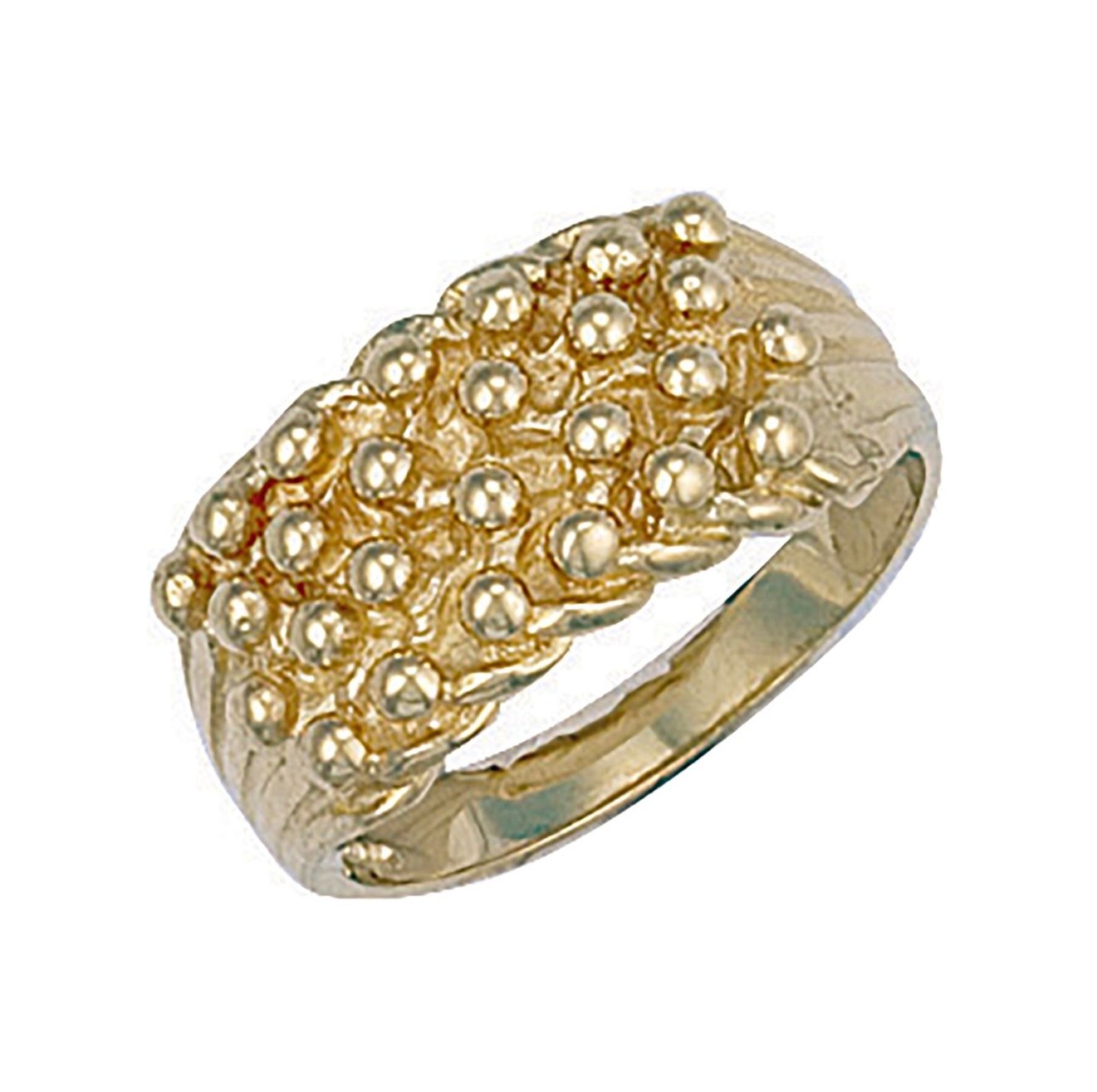 9ct Gold Four Row Keeper Ring (Rn177)