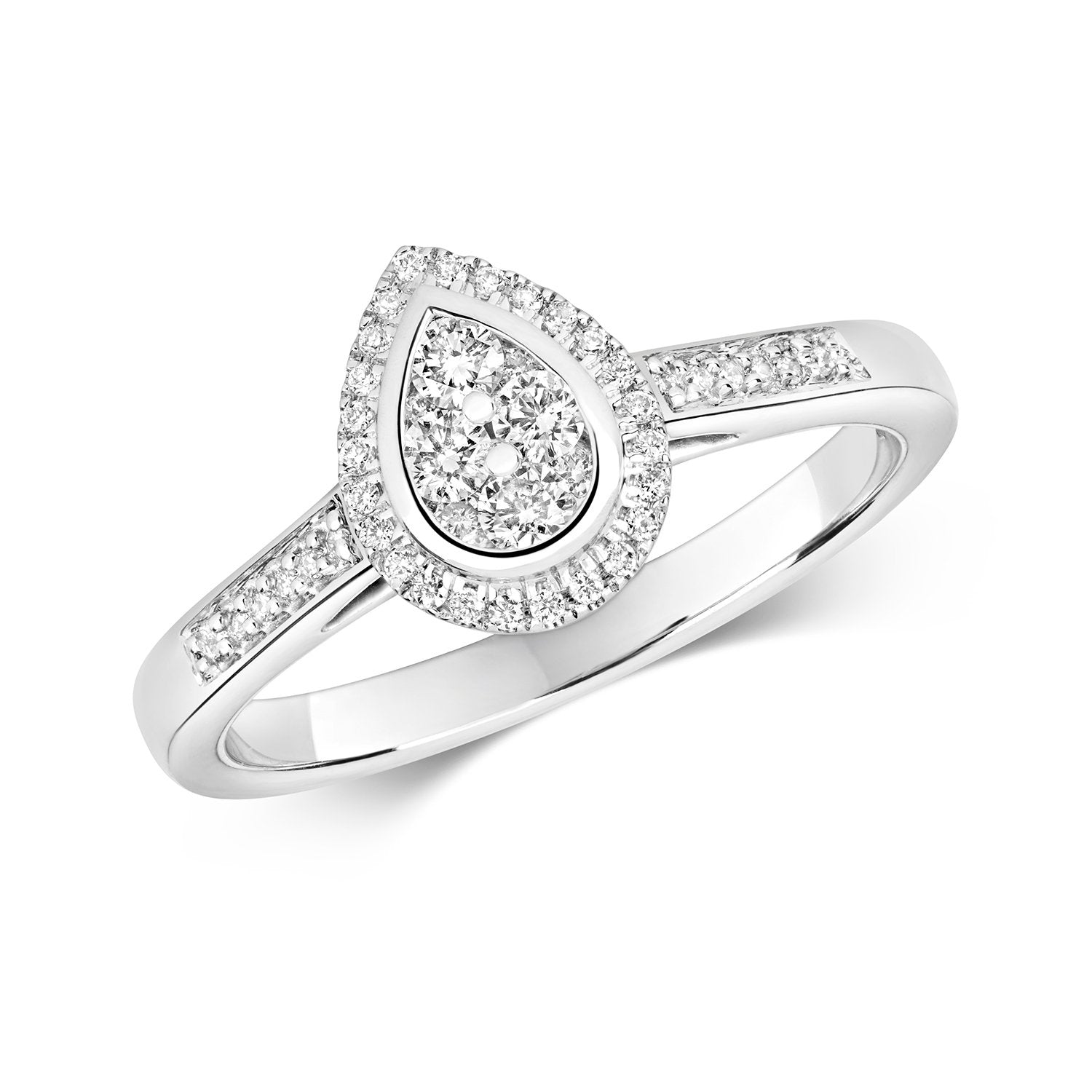 Pear Halo Diamond Ring