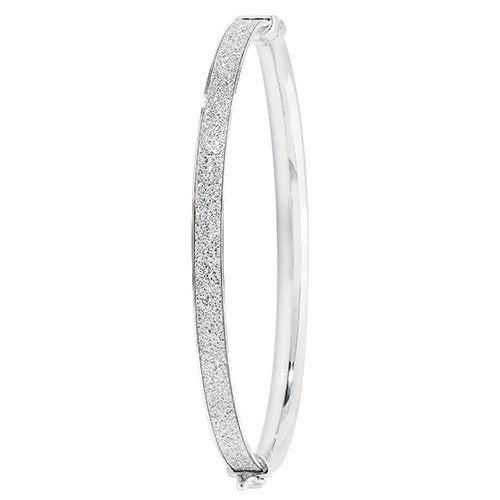 Silver Crushed Crystal Bangle (G4399)