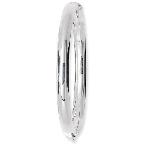 Silver Oval Plain Bangle (G4126)