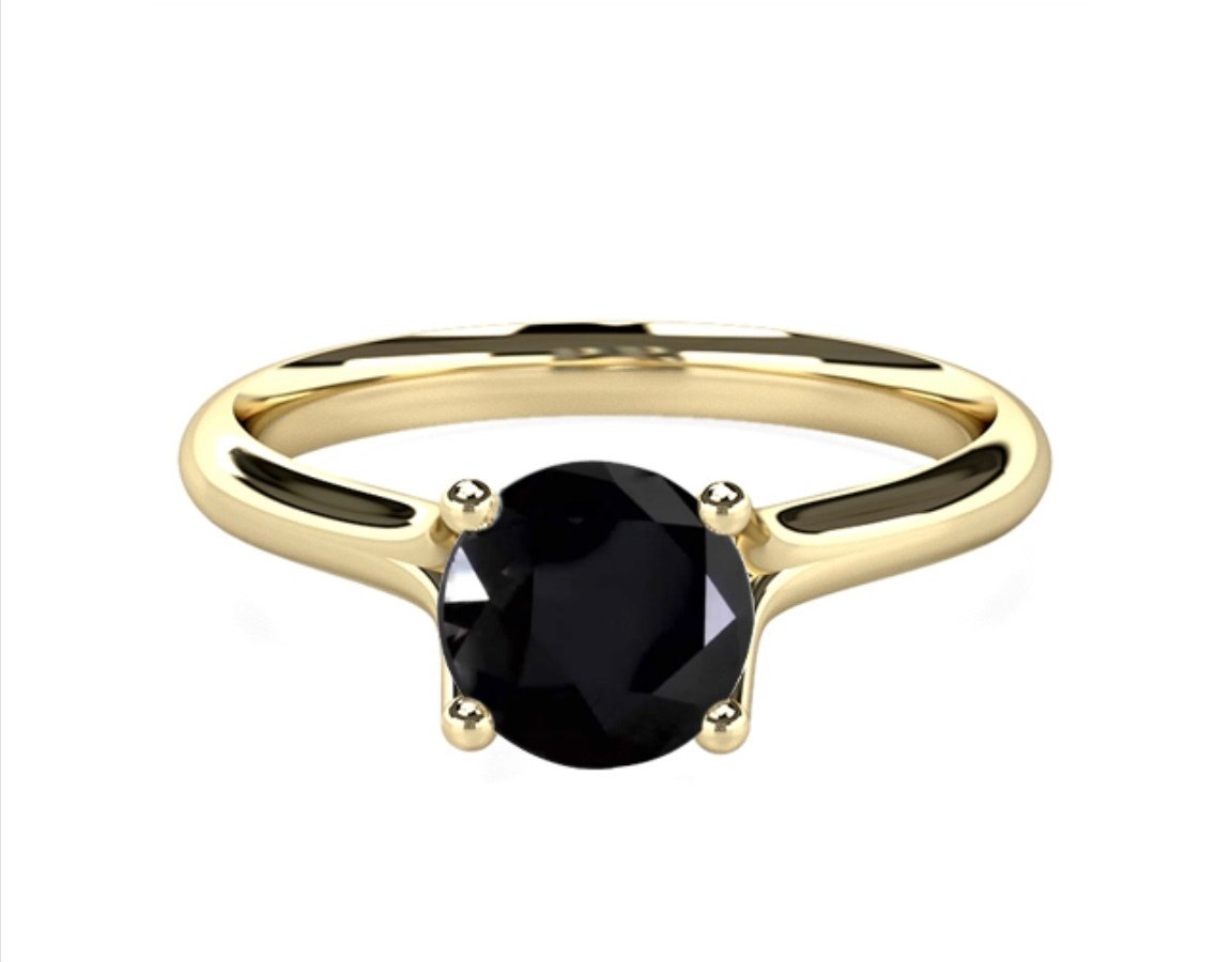 .75ct Black Diamond Solitaire Ring