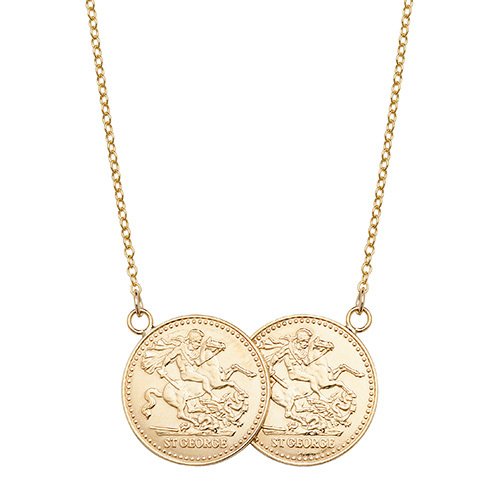 9ct Gold Half Double Coin Necklace