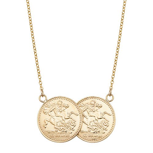 9ct Gold Half Double Coin Necklace