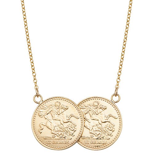 9ct Gold Double Full Coin Necklace ( Nk212f)