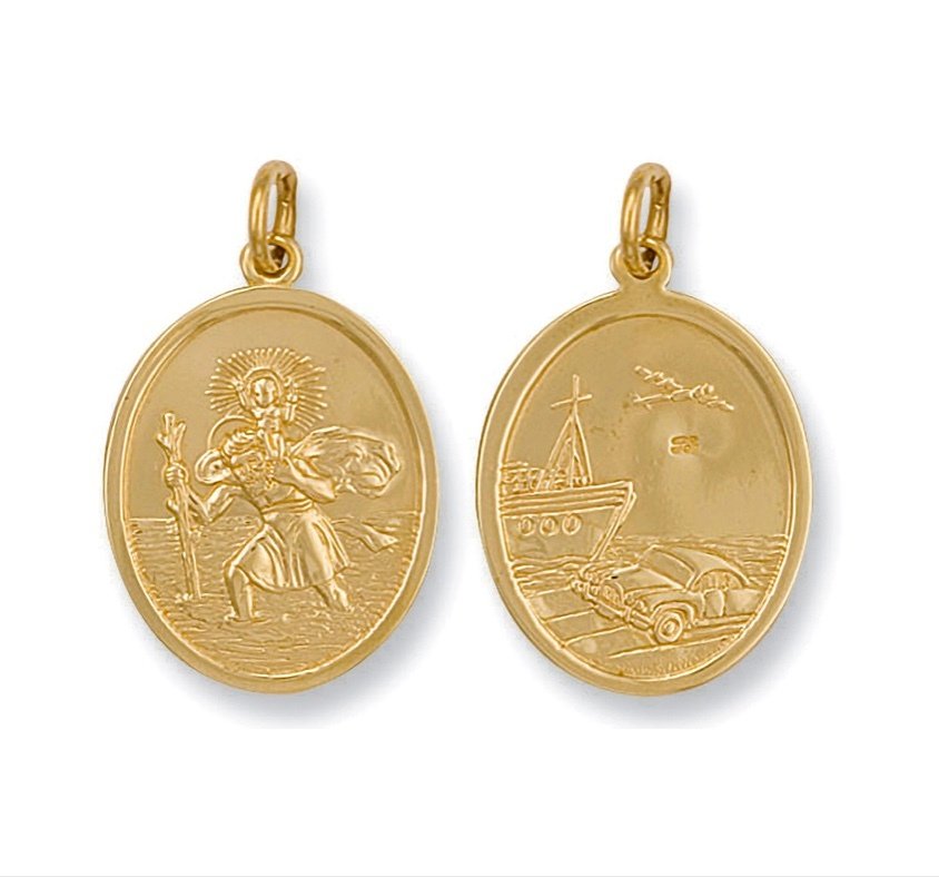 9ct Gold Oval St Christopher (Sm0036)