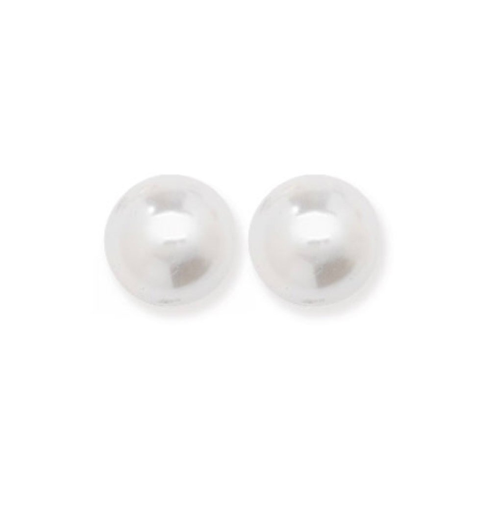 Silver 10mm Pearl Stud Earrings (Se350b)