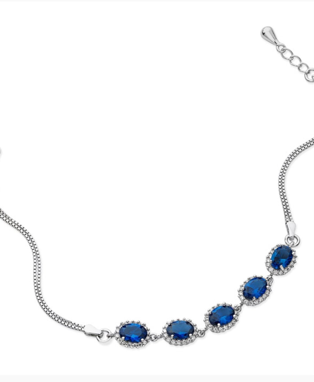 Silver Blue C/Z Bracelet (Sbr055b)