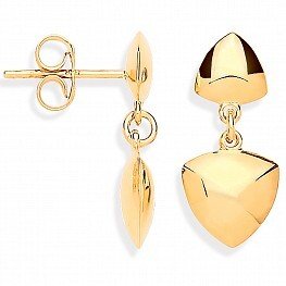 9ct Gold Triangle Drop Earrings (Er1632)