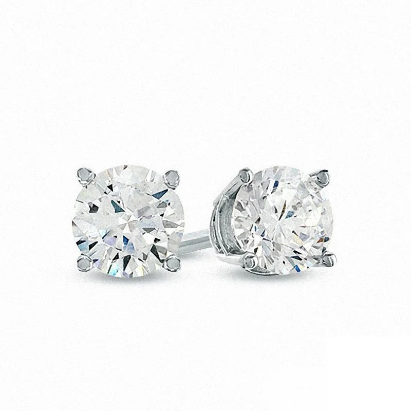 .98ct Brilliant Cut Diamond Solitaire Stud Earrings