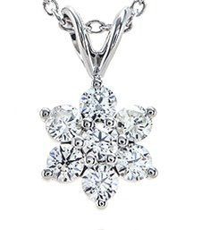 1.50ct Seven Stone Diamond Cluster Pendant