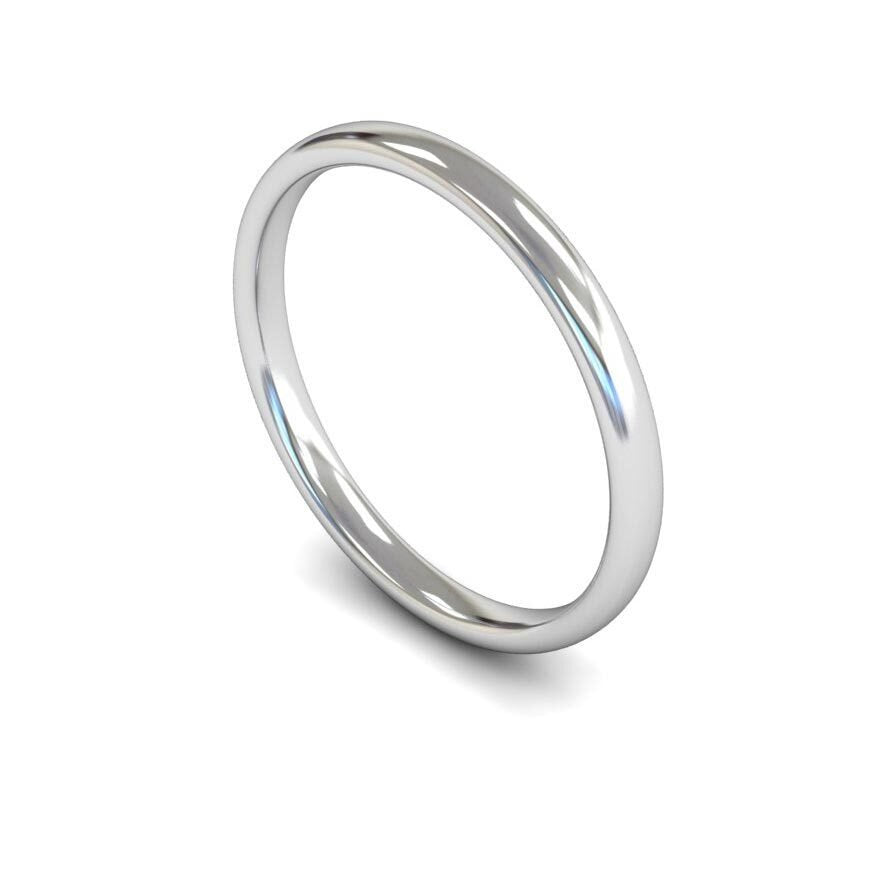 9ct 2mm Light Soft Court Wedding Ring (2Lls-9w)