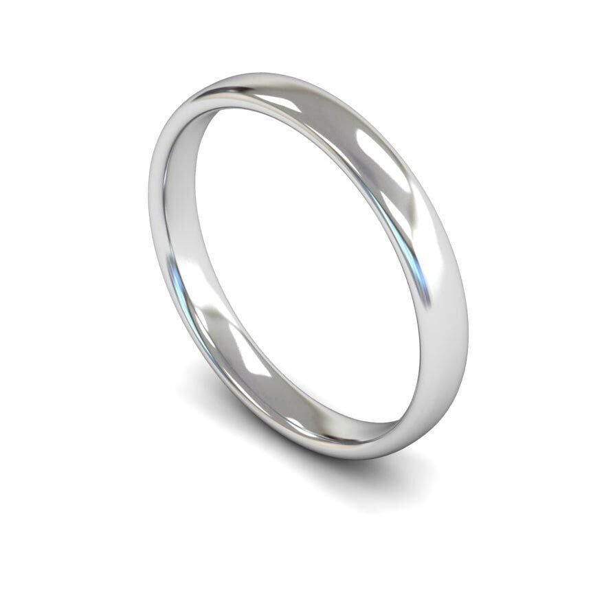 9ct 3mm Light Soft Court Wedding Ring (3Lls-9w)