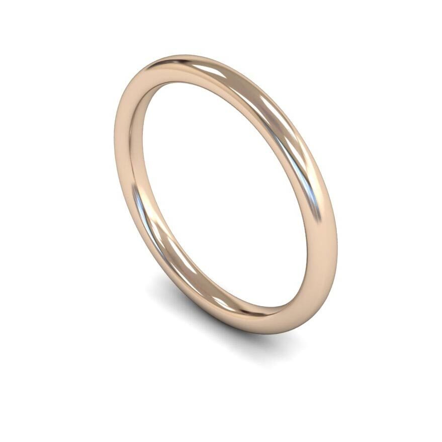 9ct 2mm Medium Soft Court Wedding Ring (2Lms-9r)