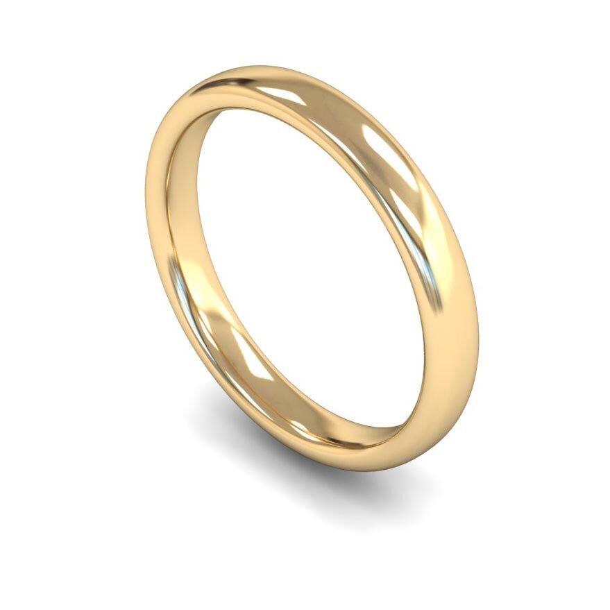 9ct 3mm Medium Soft Court Wedding Ring (3Lms-9y)