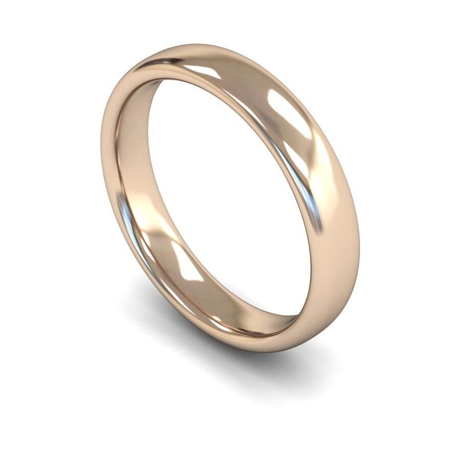 9ct 4mm Medium Soft Court Wedding Ring (4Lms-9r)