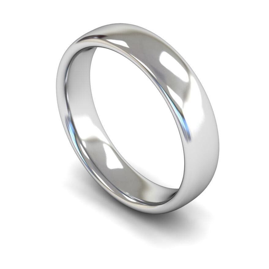 9ct 5mm Medium Soft Court Wedding Ring (5Gms-9w)