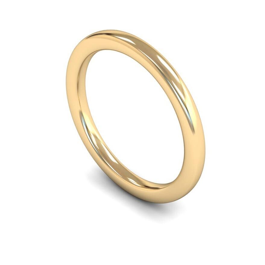 9ct 2mm Heavy Soft Court Wedding Ring (2Lhs-9y)