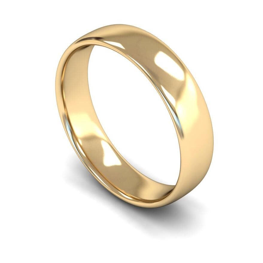 9ct 5mm Light Soft Court Wedding Ring (5Gls-9y)