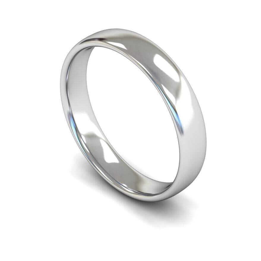 9ct 4mm Light Soft Court Wedding Ring (4Lls-9w)