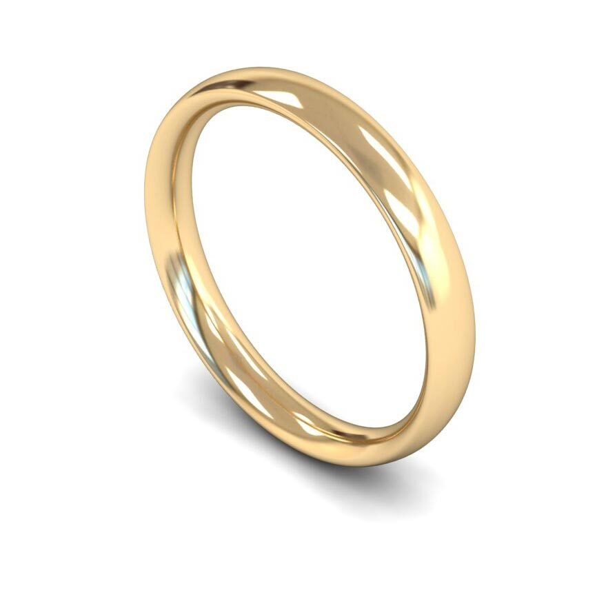 9ct 3mm Medium Court Wedding Ring (3Lmc-9y)