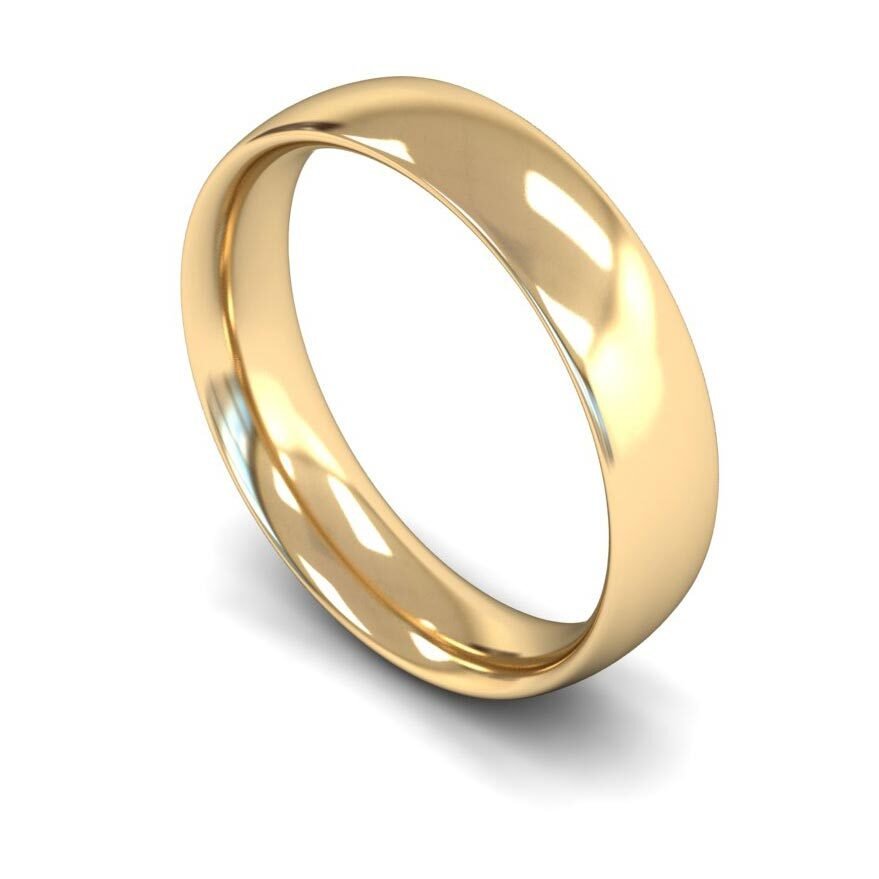 9ct 5mm Medium Court Wedding Ring (5Gmc-9y)