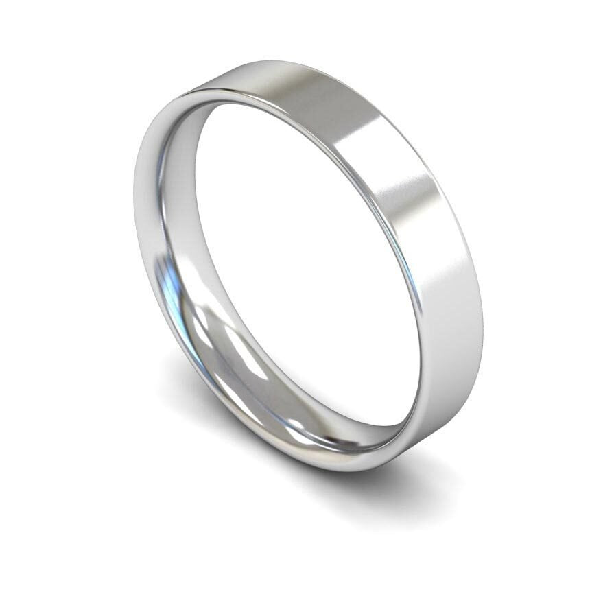 9ct 4mm Light Flat Court Wedding Ring (4Lle-9w)