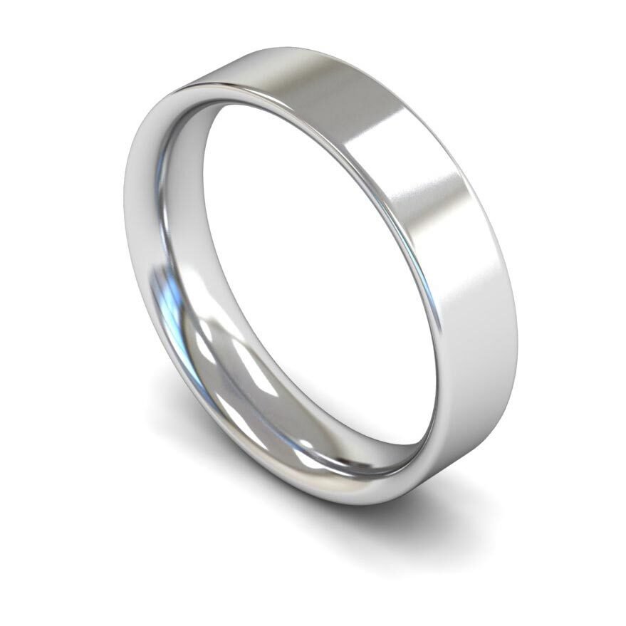 9ct 5mm Medium Flat Court Wedding Ring (5Gme-9w)