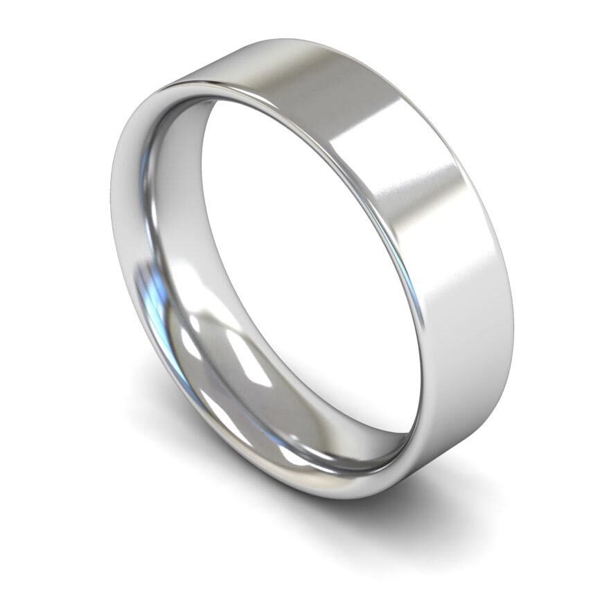 9ct 6mm Medium Flat Court Wedding Ring (6Gme-9w)